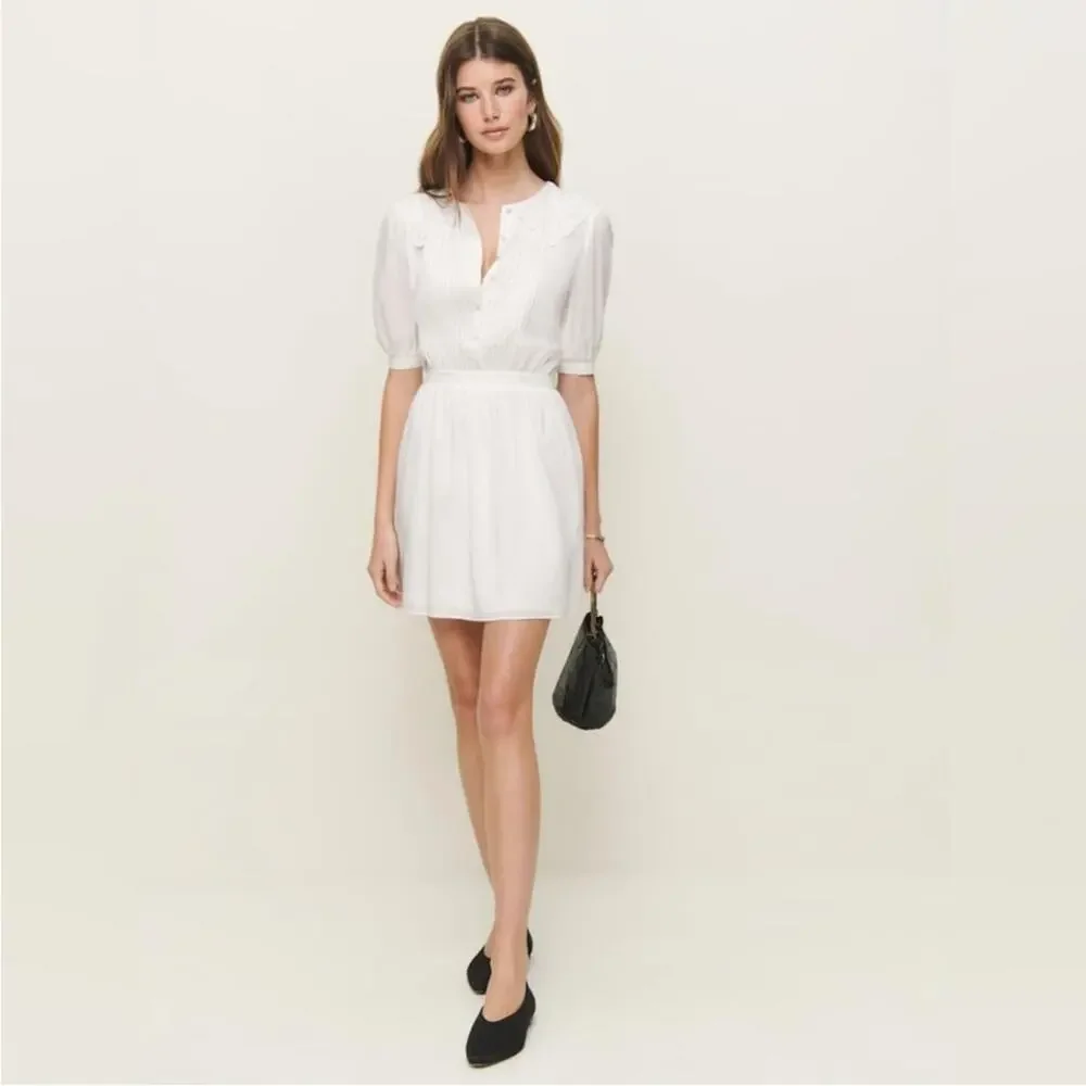 Reformation Kairos Lace Trim Mini Dress 4